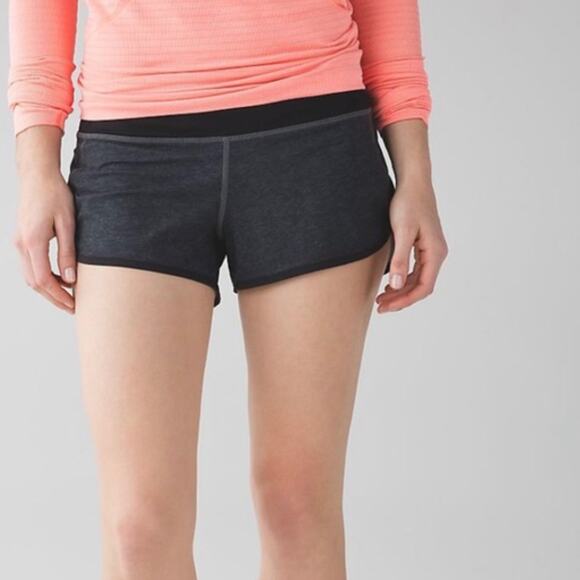 LULULEMON Speed Shorts Charcoal Gray Pink 4 - Picture 1 of 9
